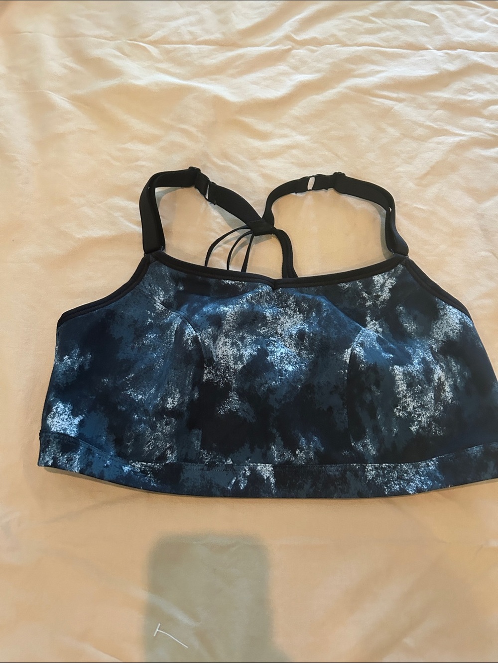 Livi Active Blue and Black Tie-Dye Sports Bra 14/16